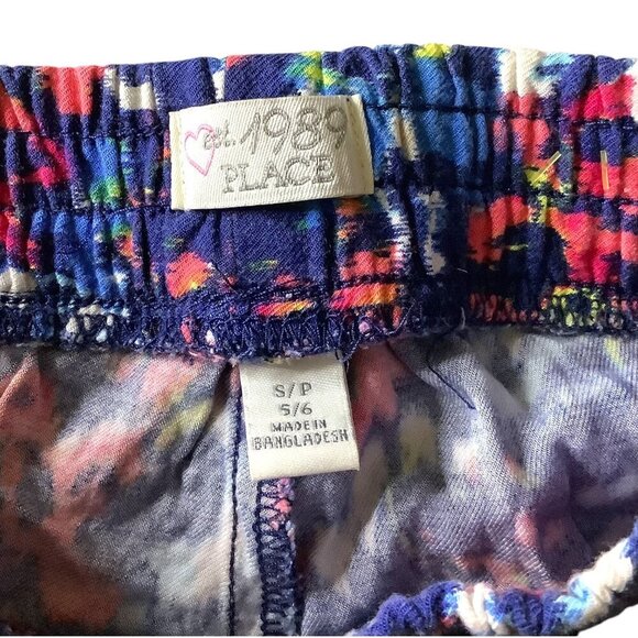 Children's Place Girls Multicolor Abstract Print Jogger Pants 5/6 Elastic Waist - Picture 3 of 6